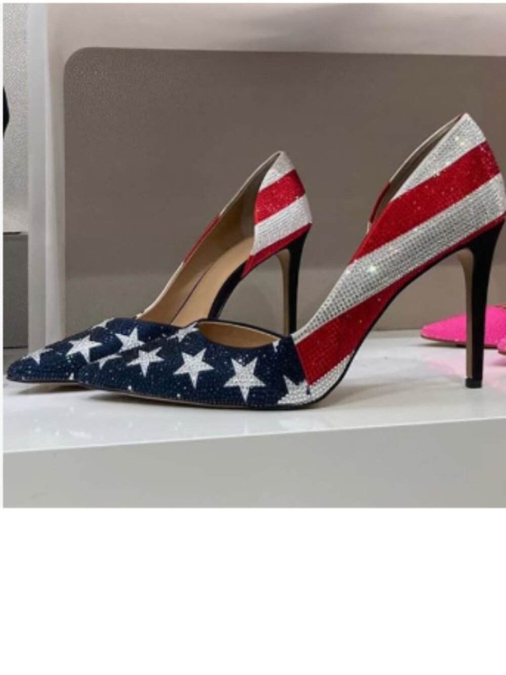 FSJ Flag Dress Shoes Pointed Toe D'Orsay High Heels Sexy Stiletto Versatile Pump